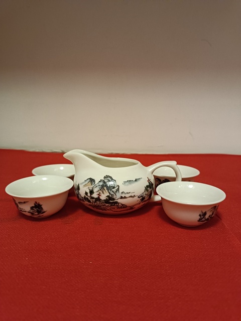 古玩陶瓷彩繪山水紋茶具拍賣,當前價格398元