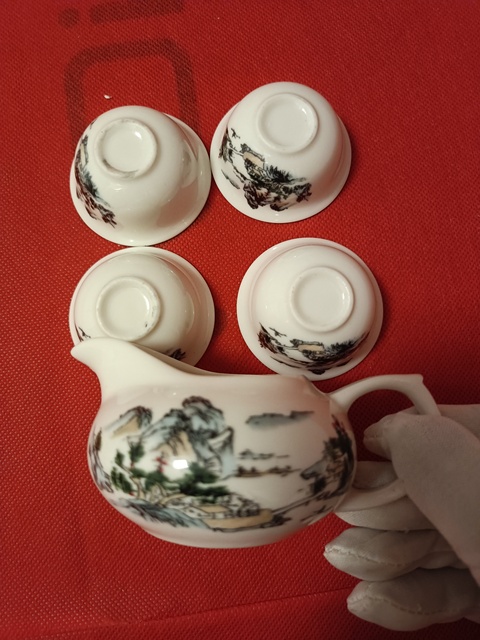 古玩陶瓷彩繪山水紋茶具拍賣,當前價格398元