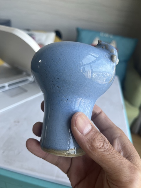 古玩陶瓷鈞窯高足水洗真品鑒賞圖