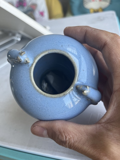 古玩陶瓷鈞窯高足水洗真品鑒賞圖