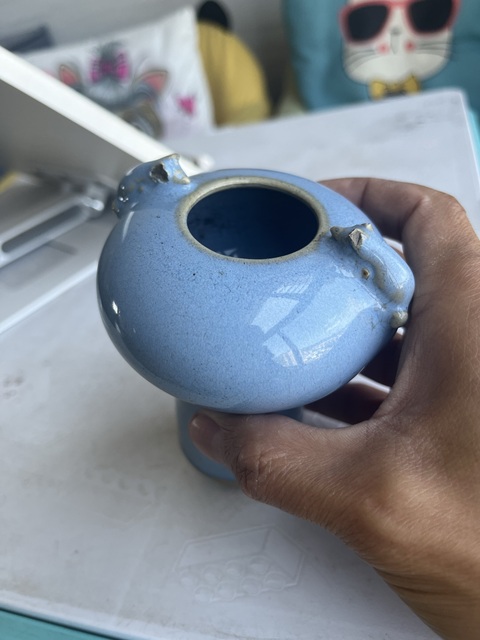 古玩陶瓷鈞窯高足水洗真品鑒賞圖