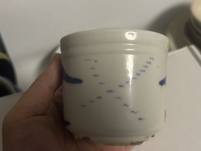 古玩陶瓷青花山水人物香爐真品鑒賞圖