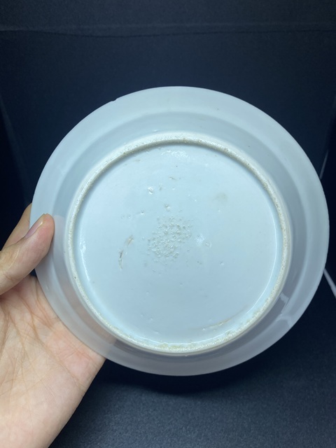 古玩陶瓷清乾隆青花亭臺山水紋深腹盤拍賣,當前價格388元