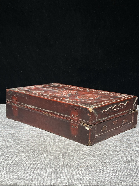古玩雜項皮盒真品鑒賞圖