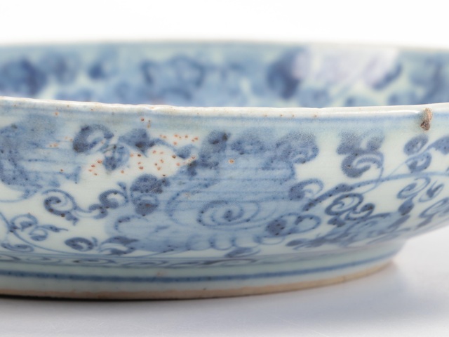 古玩陶瓷青花麒麟芭蕉紋盤真品鑒賞圖