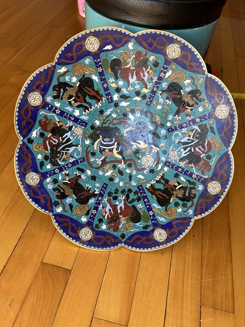 古玩雜項景泰藍高足盤真品鑒賞圖