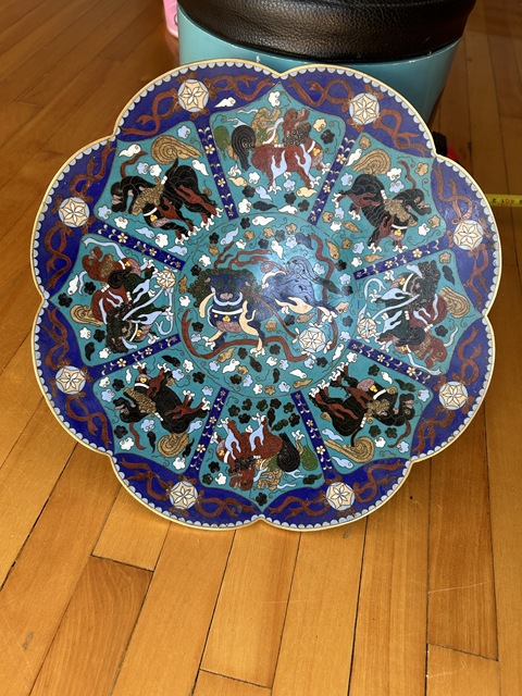 古玩雜項景泰藍高足盤真品鑒賞圖