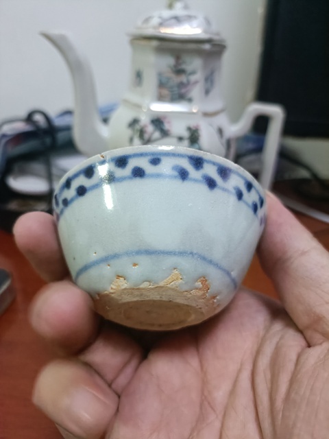古玩陶瓷明代青花茶杯拍賣，當前價格2888元