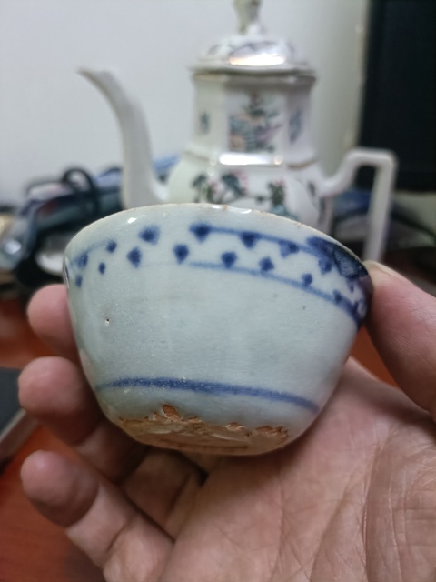 古玩陶瓷明代青花茶杯拍賣，當前價格2888元