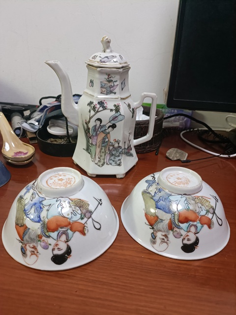古玩陶瓷民國(guó)粉彩麻姑獻(xiàn)壽茶碗一對(duì)拍賣(mài),當(dāng)前價(jià)格2888元