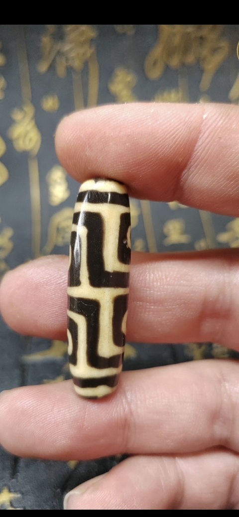 古玩玉器料器天珠真品鑒賞圖