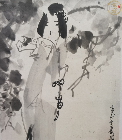 古玩字畫何海霞石魯大師入室弟子陜西國畫院院長李世南《仕女》拍賣,當前價格3800元