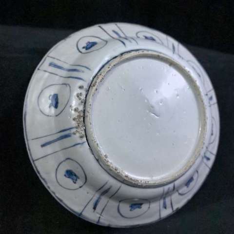 古玩陶瓷青花花鳥紋盤真品鑒賞圖
