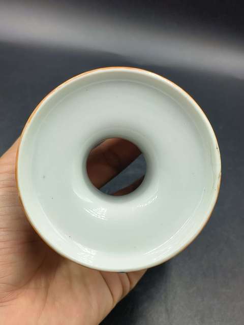 古玩陶瓷民國時期粉彩百花不落地紋燈座拍賣,當前價格900元