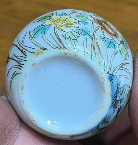 古玩陶瓷花鳥紋水盂真品鑒賞圖