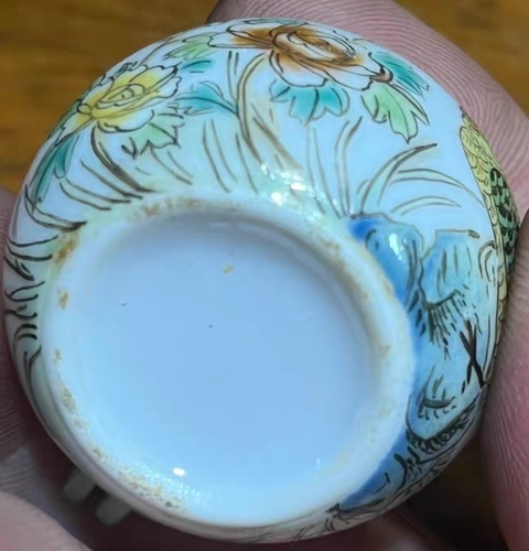 古玩陶瓷花鳥紋水盂真品鑒賞圖