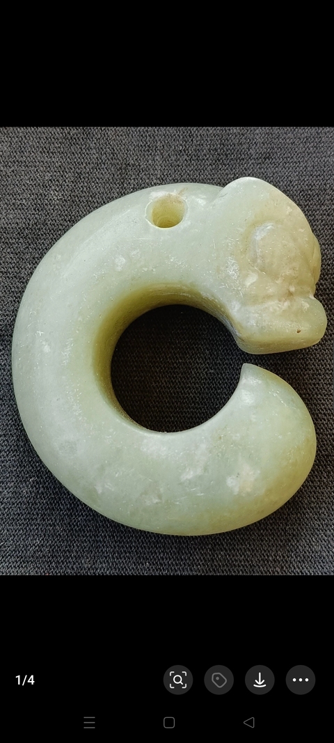 古玩玉器仿紅山文化玉龍型件真品鑒賞圖