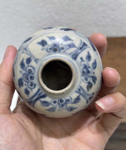 古玩陶瓷明早期安南窯青花水盂真品鑒賞圖