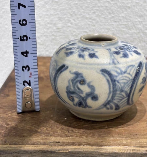 古玩陶瓷明早期安南窯青花水盂真品鑒賞圖