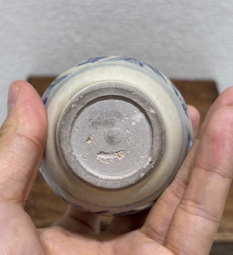 古玩陶瓷明早期安南窯青花水盂真品鑒賞圖