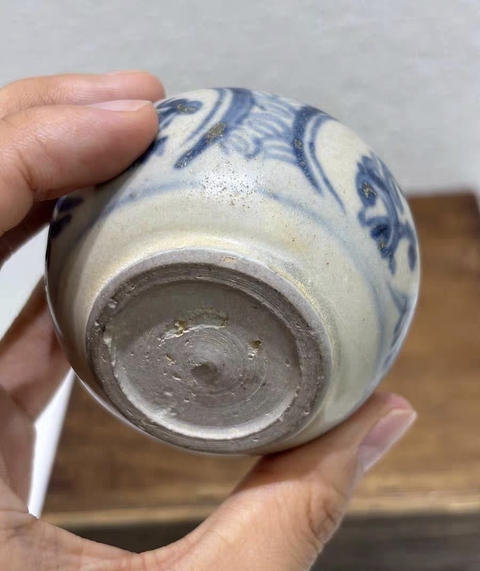 古玩陶瓷明早期安南窯青花水盂真品鑒賞圖