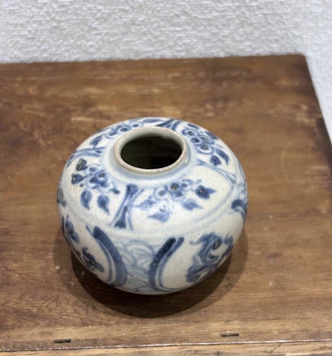 古玩陶瓷明早期安南窯青花水盂真品鑒賞圖