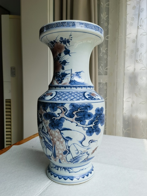 古玩陶瓷青花釉里紅瓶真品鑒賞圖
