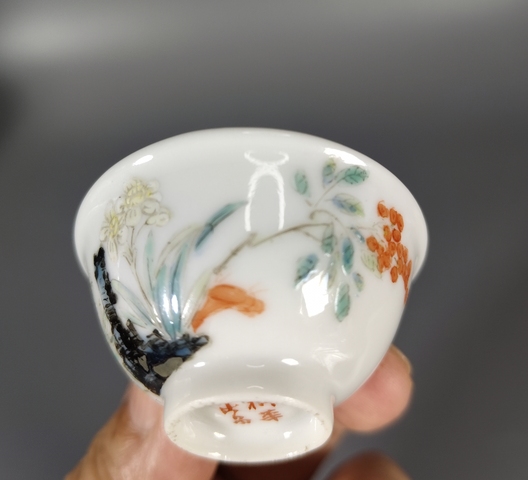 古玩陶瓷粉彩靈仙祝壽杯真品鑒賞圖