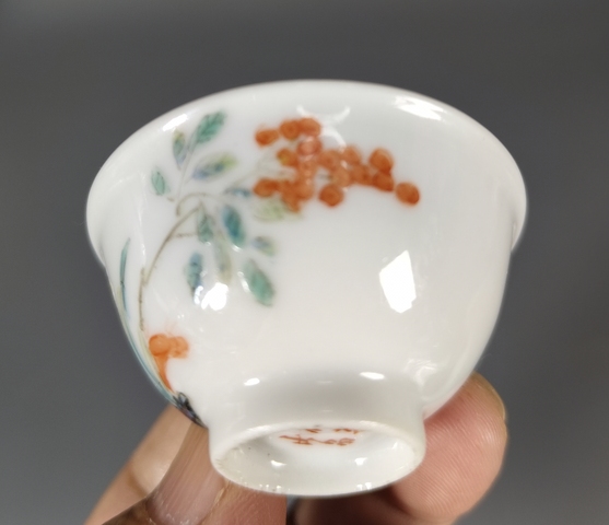 古玩陶瓷粉彩靈仙祝壽杯真品鑒賞圖