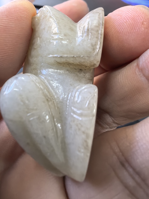 古玩玉器和田白玉玉蛙真品鑒賞圖
