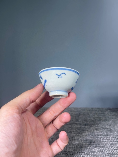 古玩陶瓷清晚期.青花三星高照杯拍賣,當(dāng)前價格588元