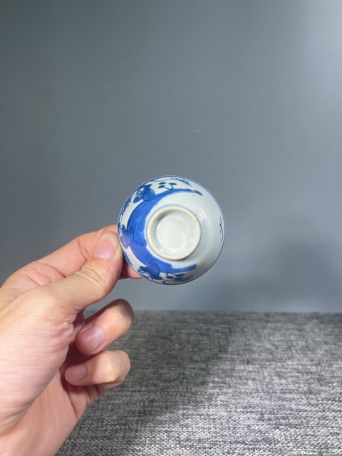 古玩陶瓷清晚期.青花三星高照杯拍賣,當(dāng)前價格588元