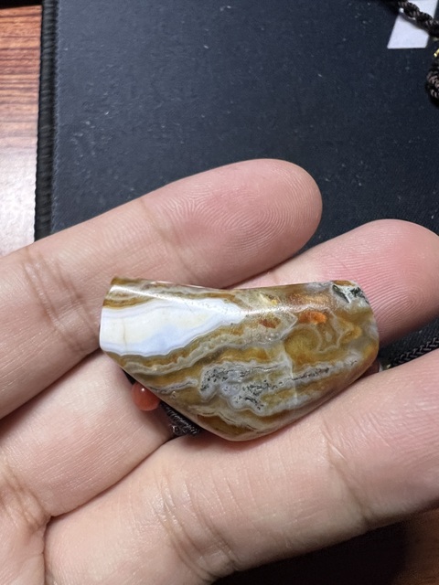 古玩玉器牛角拐珠真品鑒賞圖