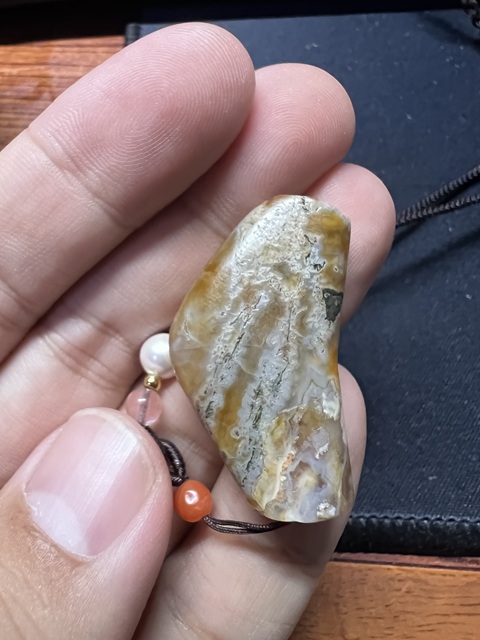 古玩玉器牛角拐珠真品鑒賞圖