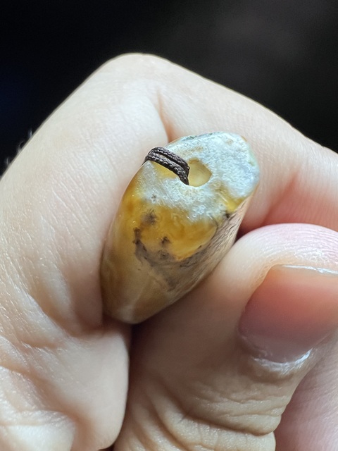 古玩玉器牛角拐珠真品鑒賞圖