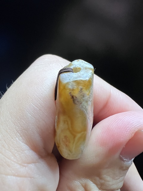 古玩玉器牛角拐珠真品鑒賞圖