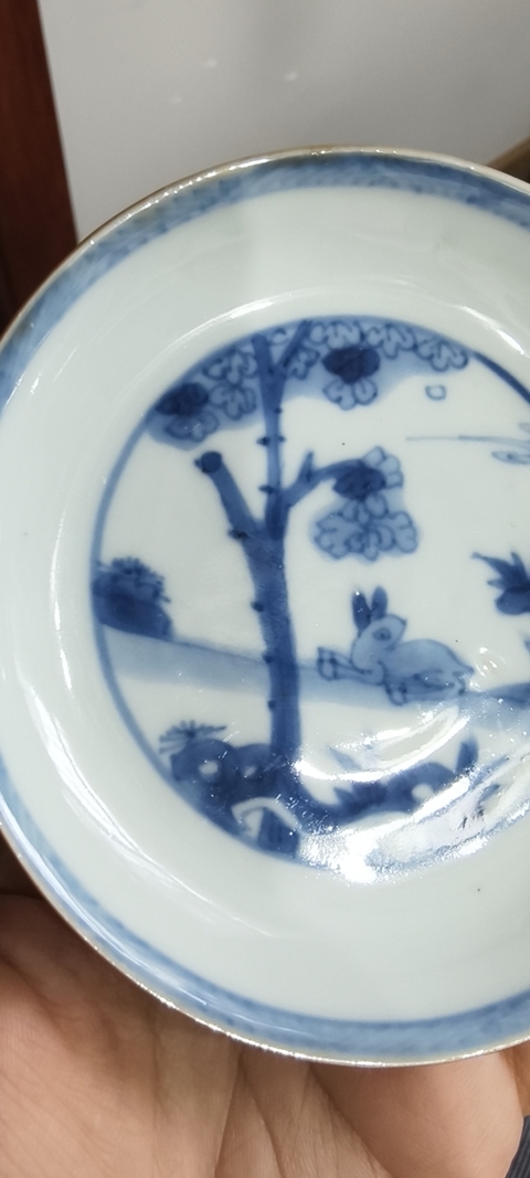 古玩陶瓷外紫金釉內青花盤真品鑒賞圖