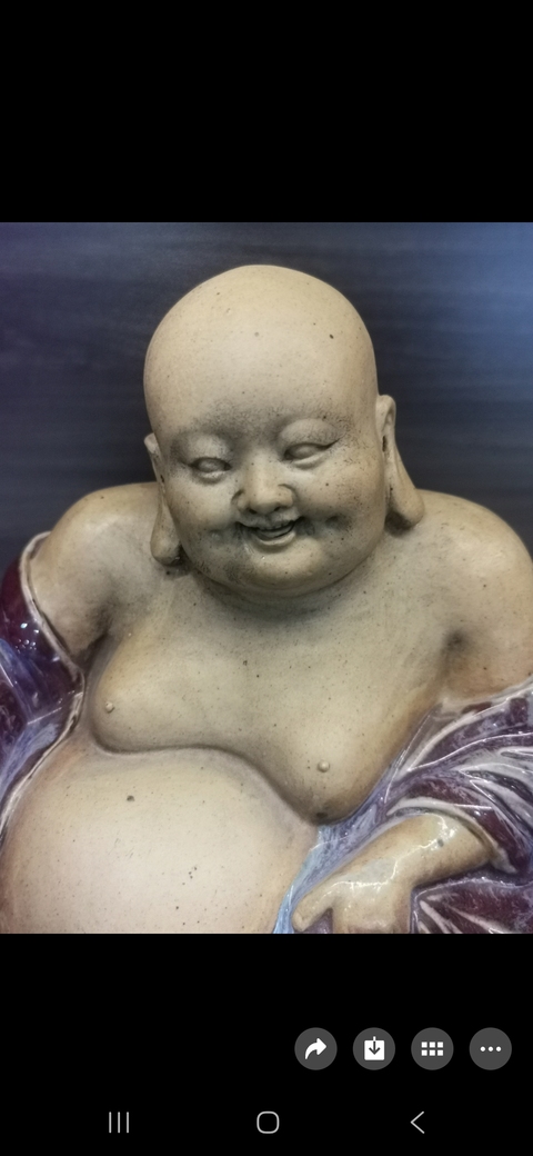 古玩陶瓷窯變釉彌勒佛真品鑒賞圖