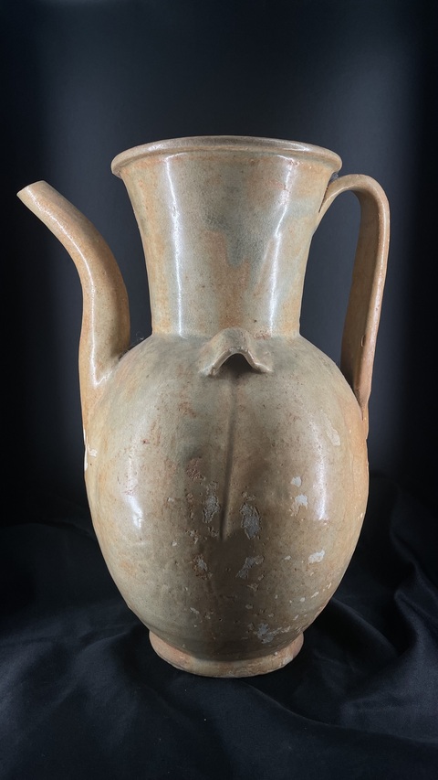 古玩陶瓷瓜棱雙系影青執壺真品鑒賞圖