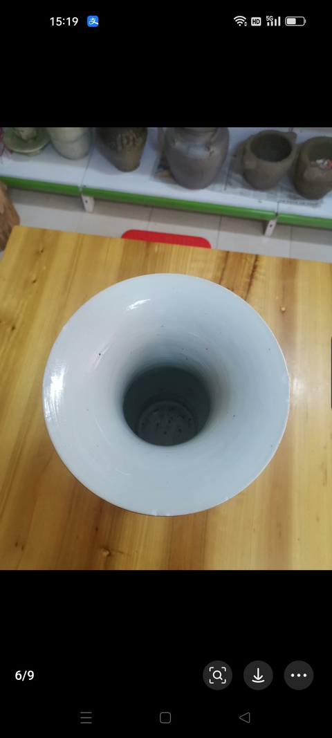 古玩陶瓷三娘教子圖新粉彩花觚真品鑒賞圖