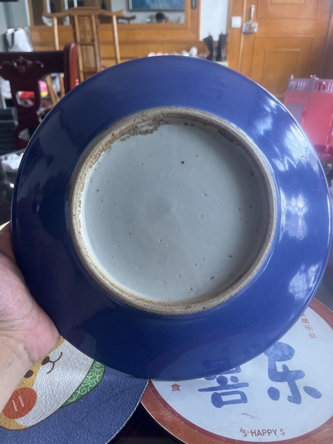 古玩陶瓷霽藍(lán)釉盤(pán)真品鑒賞圖