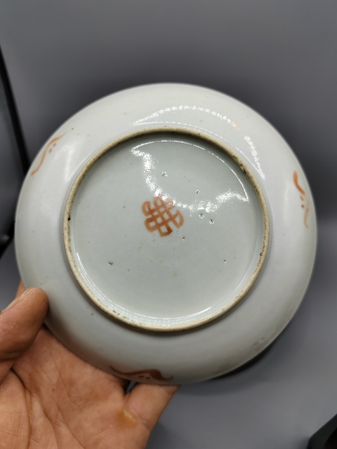 古玩陶瓷同治細(xì)路粉彩盤真品鑒賞圖