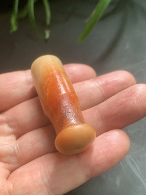 古玩玉器翡翠雕“素紋煙嘴”真品鑒賞圖