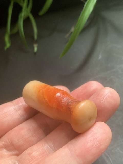 古玩玉器翡翠雕“素紋煙嘴”真品鑒賞圖