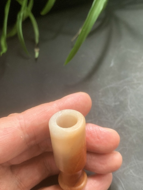 古玩玉器翡翠雕“素紋煙嘴”真品鑒賞圖