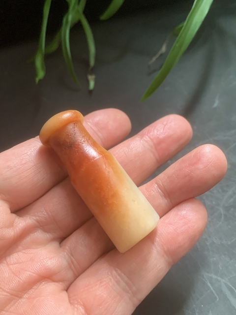 古玩玉器翡翠雕“素紋煙嘴”真品鑒賞圖