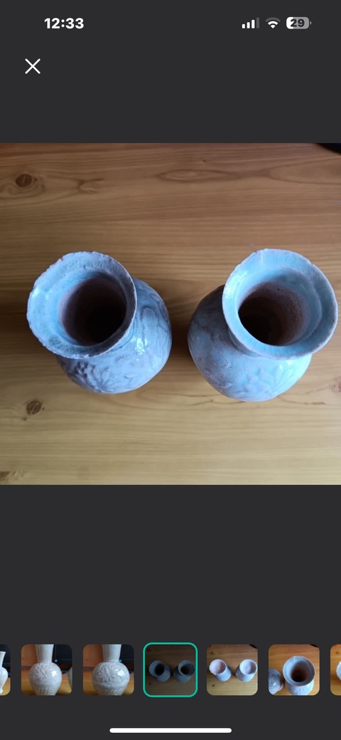 古玩陶瓷湖田窯印花瓶一對真品鑒賞圖