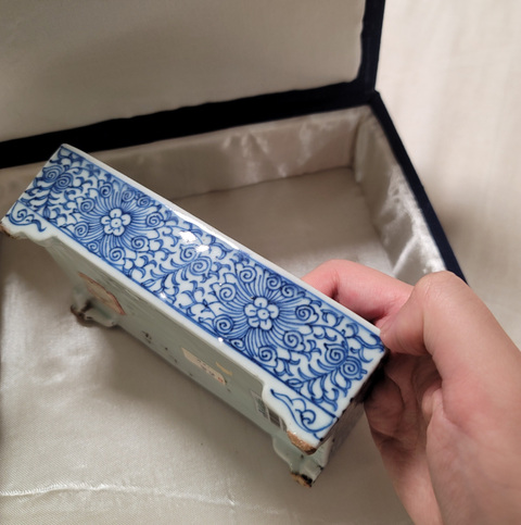 古玩陶瓷青化纏枝蓮水仙盆真品鑒賞圖