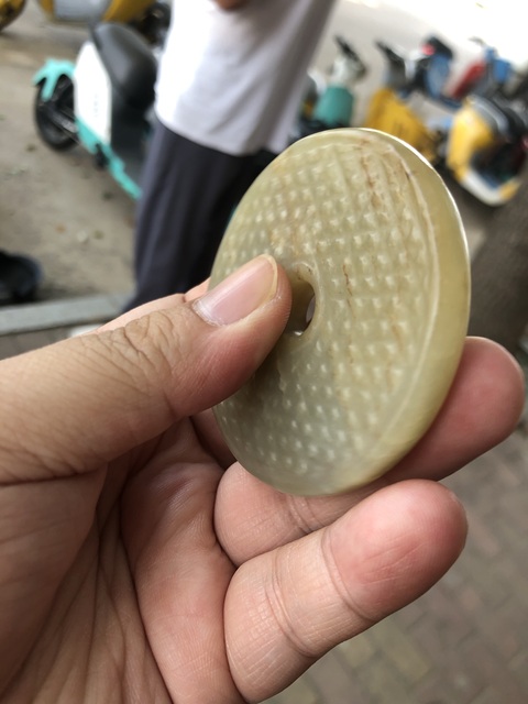 古玩玉器和田玉雕“蒲紋璧”真品鑒賞圖