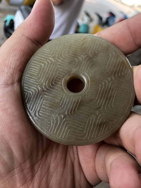 古玩玉器和田玉雕“蒲紋璧”真品鑒賞圖